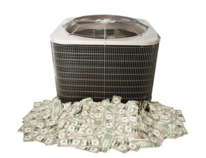 air-conditioner-on-pile-of-money