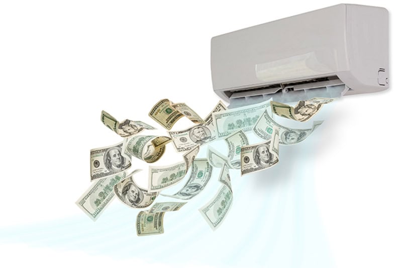 air conditioner blowing out money.